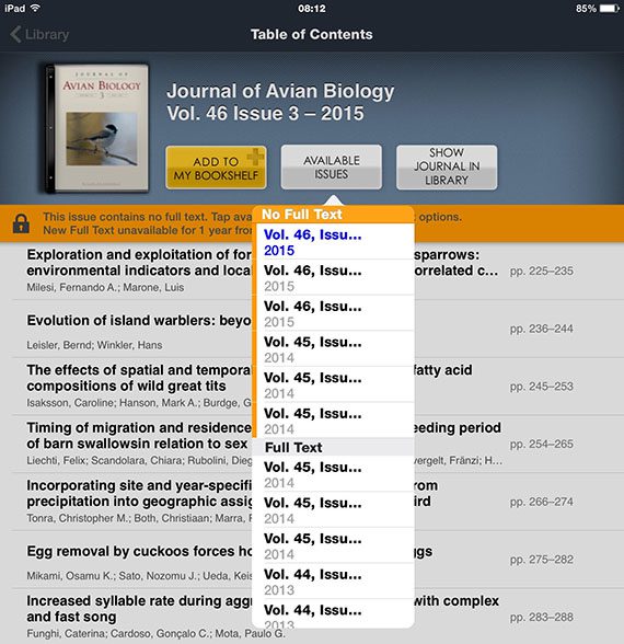 Available Issues 